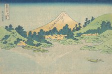 Reflection in Lake at Misaka in Kai Province (Koshu Misaka suimen), from the series..., ca. 1830-32. Creator: Hokusai.