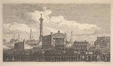 Cérémonie de l'inauguration de la colonne de juillet, 1840, 1840. Creator: Joseph-Louis Trimolet.