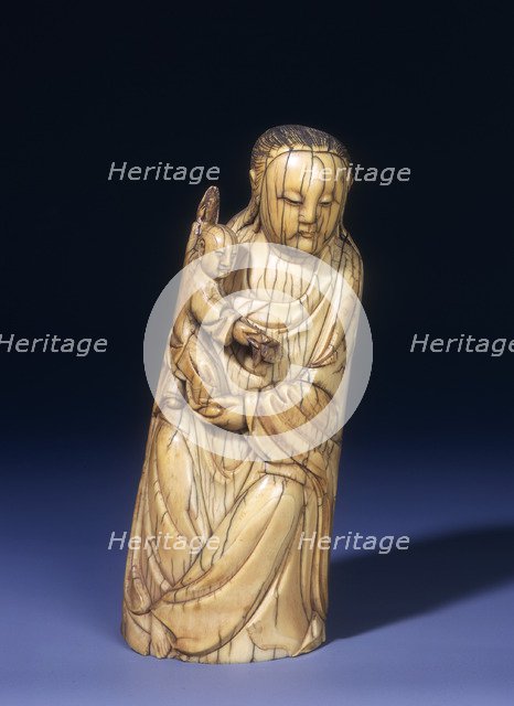 Ivory woman and child, Qing dynasty, China, 17th-18th century. Artist: Unknown
