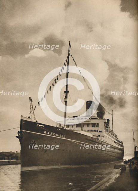 'One of the Largest Ships afloat, the Majestic owned by the Cunard White Star Line', 1936. Artist: Unknown.