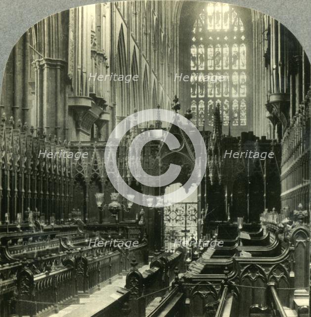 'Westminster Abbey - Interior. West through Choir, London, England.', c1930s. Creator: Unknown.
