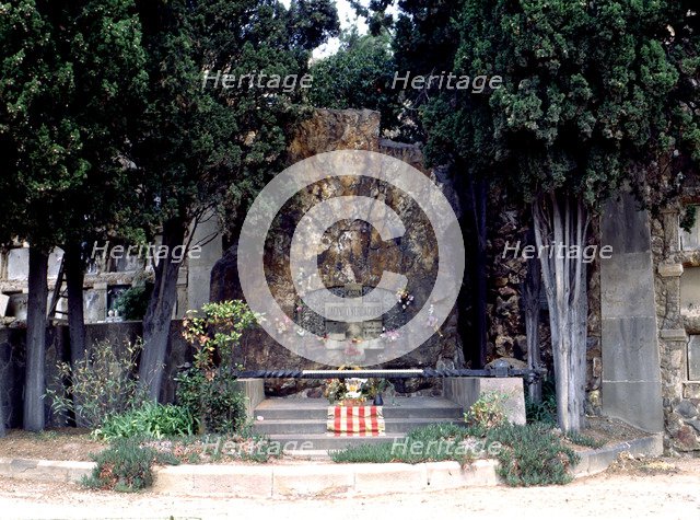 Pantheon in Montjuic cemetery of Mossen Jacinto Verdaguer (1845-1902), Catalan poet and clergyman.