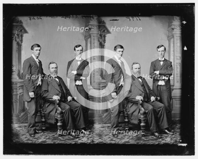 President Rutherford B. Hayes and two sons, between 1865 and 1880. Creator: Unknown.