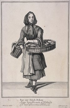 'Buy my Dutch Biskets', Cries of London, (1688?).   Artist: Anon