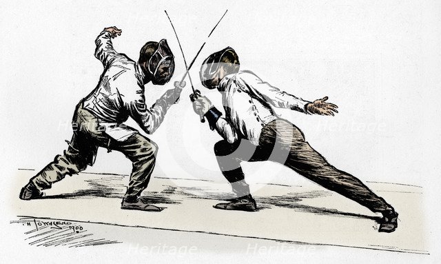 'Fencers', 1900. Artist: Frederick Henry Townsend.