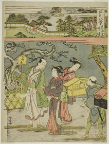 Tokaiji no Bansho, from the series "Shinagawa Hakkei (Eight Views of Shinagawa)", Japan, c. 1771. Creator: Shunsho.