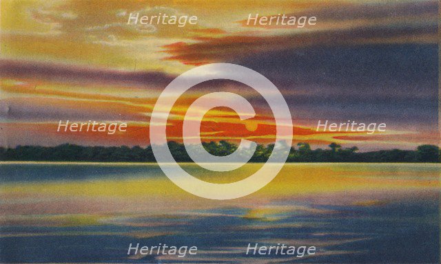 'Nightfall on the Magdalena River, Barranquilla', c1940s. Artist: Unknown.