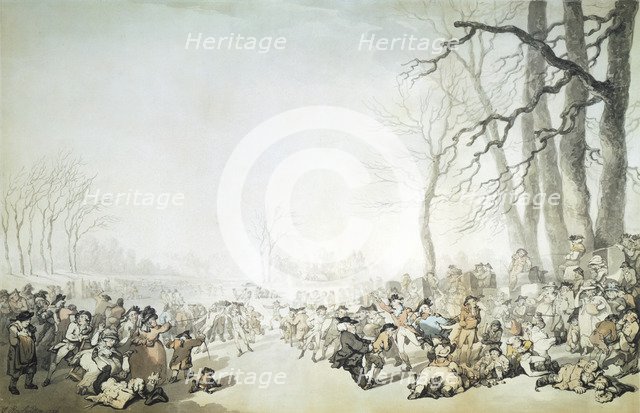 'Skaters on the Serpentine', City of Westminster, London, 1786.  Artist: Thomas Rowlandson