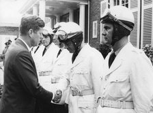 President John F. Kennedy saying farewell to German policemen in Bonn, Germany, 1963. Artist: Unknown