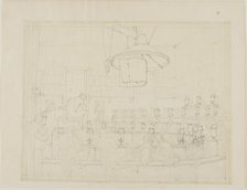 Study for Drawing from Life at the Royal Academy, Somerset House, from..., c. 1808. Creator: Augustus Charles Pugin.