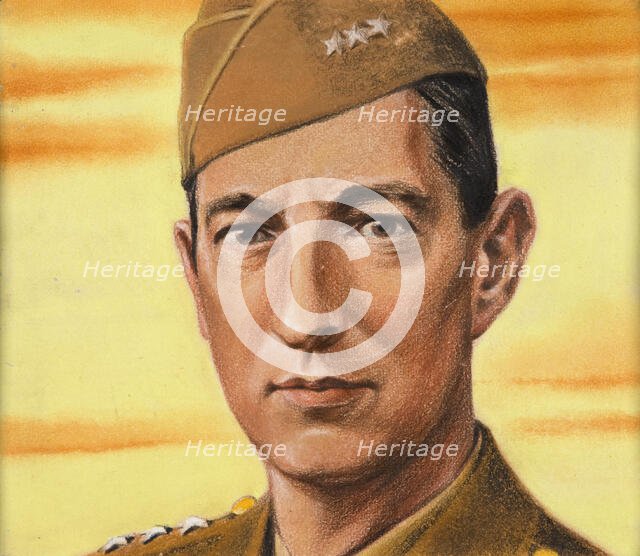 General Mark Clark Artist Tim,  c1943. Creators: William Timym, Central Office of Information.