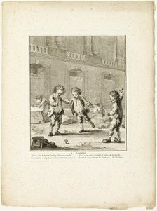 The Top, from The Games of the Urchins of Paris, 1770. Creator: Jean Baptiste Tilliard.
