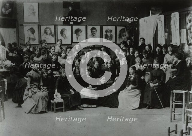 Academie Julian, Paris, group of art students, c1885, printed later. Creator: Unknown.