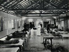 Bombay plague epidemic, 1896-1897: interior of a plague hospital, 1896/1897. Creator: Clifton & Co.