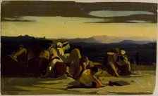 Desert with people, composition sketch, 1835-1853. Creator: Nils Jakob Blommer.