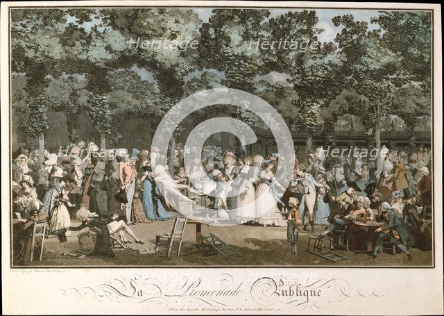 The Public Promenade, 1792. Artist: Debucourt, Philibert-Louis (1755-1832)