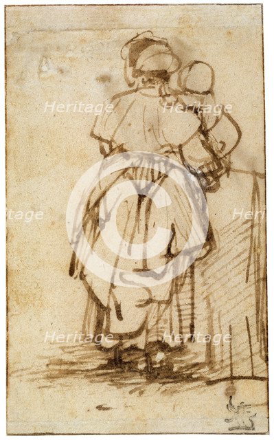 'Woman with a Child on Her Lap', 1640s.  Artist: Rembrandt Harmensz van Rijn    