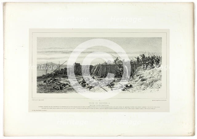 Capture of Bastion no. 9, from Souvenirs d’Italie: Expédition de Rome, published December, 1860. Creators: Hippolyte Lalaisse, Auguste Bry, Chez Frères Gihaut.