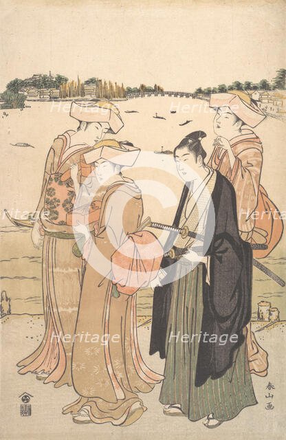 A Young Samurai and Three Women, ca. 1789. Creator: Katsukawa Shunzan.