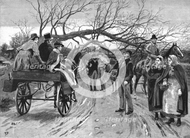 ''Obstruction'--Scene from a Disturbed District of Ireland', 1890. Creator: Unknown.