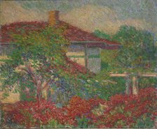 (Landscape with Red Roof Building), ca. 1880-1910. Creator: Carl Newman.