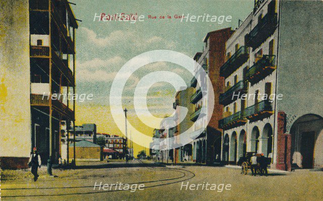 'Port-Said. Rue de la Gare', c1900. Artist: Unknown.