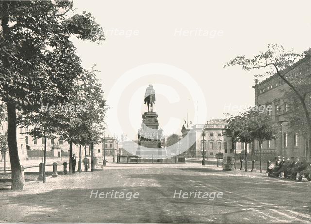Statue of Frederick the Great, Unter Den Linden, Berlin, Germany, 1895.  Creator: Berlin Photographic Co.