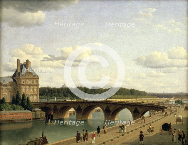 'Paris, view of the Pont Royal, Quai Voltaire', 1812.  Artist: CW Eckersberg