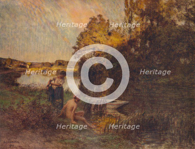 'La Baigneuse', 1907, (1938). Artist: Leon-Augustin Lhermitte.