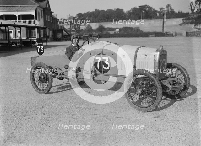 Enfield-Allday of J Chance, JCC 200 Mile Race, Brooklands, 1921. Artist: Bill Brunell.