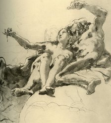 'Elderly Man beside a Young Woman who points up to the Sun', mid 18th century, (1928). Artist: Giovanni Battista Tiepolo.