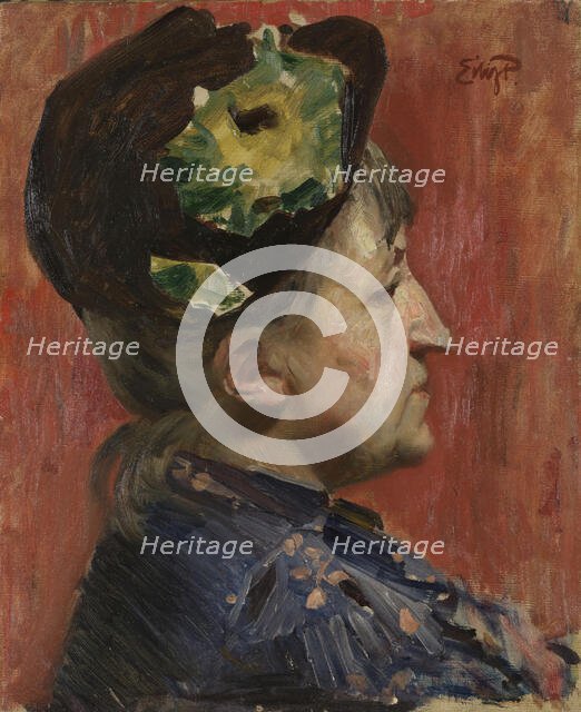 The Painter Kitty Kielland, probably 1880s. Creator: Eilif Peterssen.