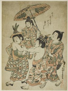 Boys Masquerading as Chinese, c. 1748. Creator: Okumura Masanobu.