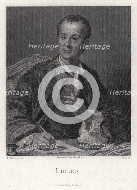 Portrait of the writer, essayist and philosopher Denis Diderot (1713-1784), middle of the 18th centu Creator: French master.