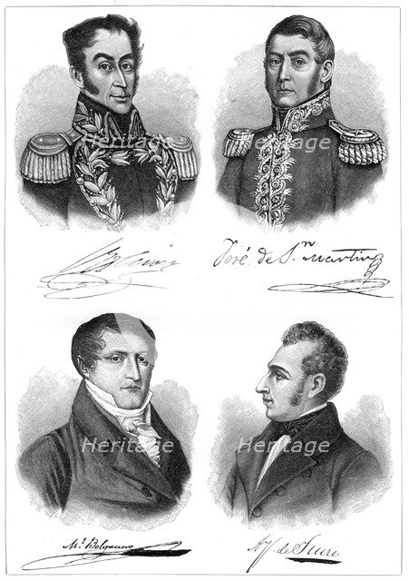 The heroes of South American independence, (1901). Artist: Unknown