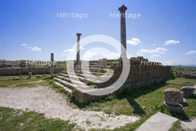 The Temple of Baal (Balaat) at Thuburbo Majus, Tunisia. Artist: Samuel Magal