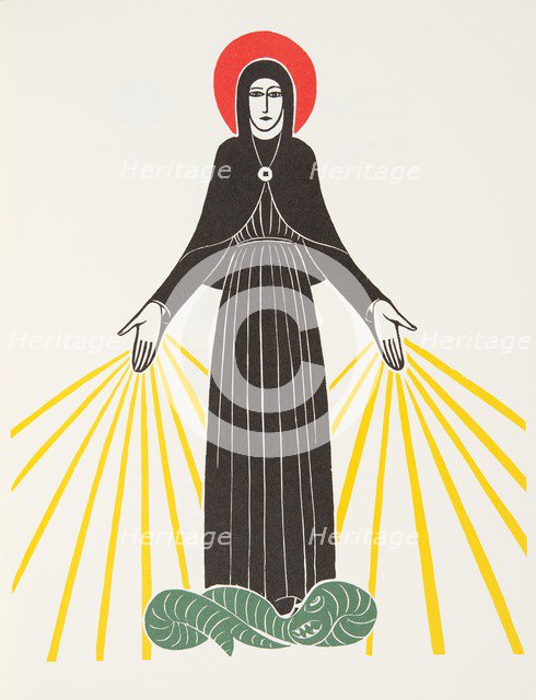 Our Lady of Courdes, 1920 (wood engraving).