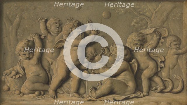 Amorini at play (one of a pair), 1770-90. Creator: Unknown.