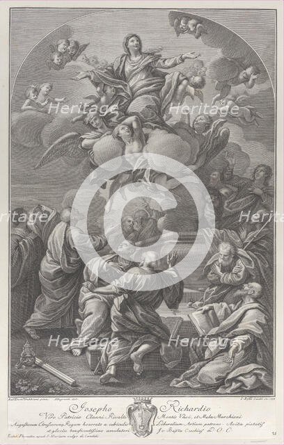 The Assumption of the Virgin, who rises from the tomb surrounded by Apostles, 1778. Creator: Giovanni Battista Cecchi.