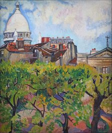 Le Sacré Coeur vu du jardin de la rue Cortot, 1916. Creator: Valadon, Suzanne (1865-1938).