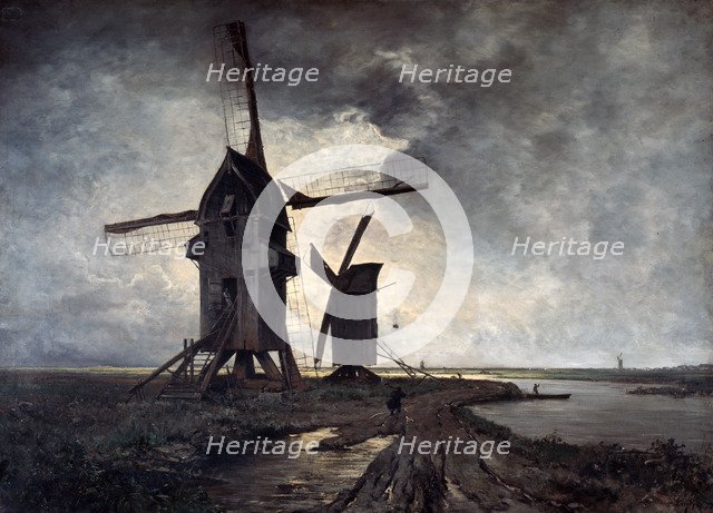 'Windmills of the Surrounding Landscape of Lille', 1877.  Artist: Emmanuel Lansyer