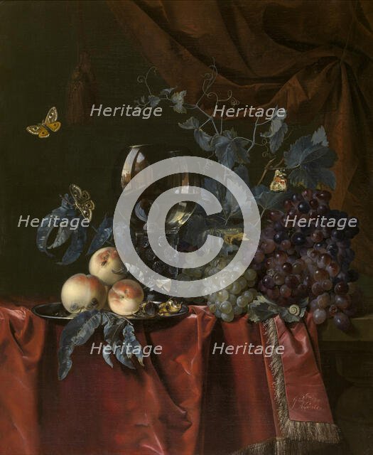 Fruit and a Glass of Wine, 1659. Creator: Willem van Aelst.