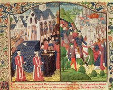 Funeral in Paris of Saint Louis or Louis IX, king of France (1270) and 'Entry of Charles V 'The W…