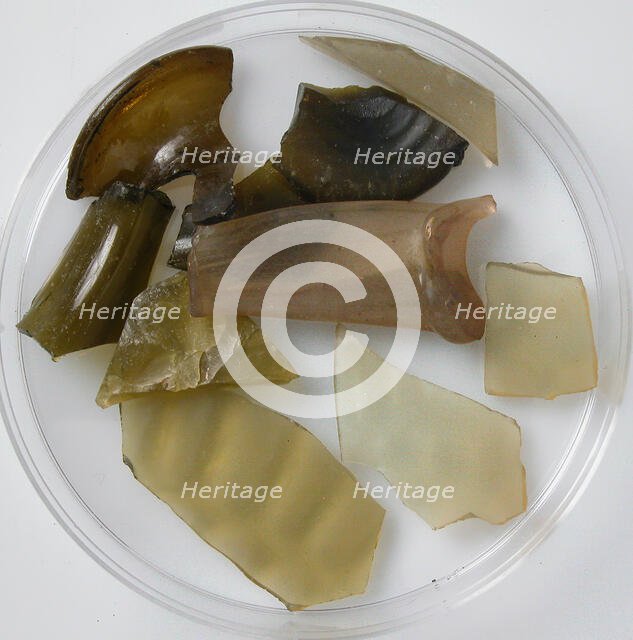 Glass Fragments, Coptic, 4th-7th century. Creator: Unknown.