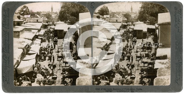 An open bazaar in Damascus, Syria, 1900s.Artist: Underwood & Underwood