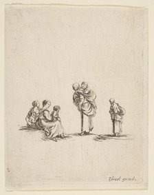 Four Beggar Women, ca. 1641. Creator: Stefano della Bella.