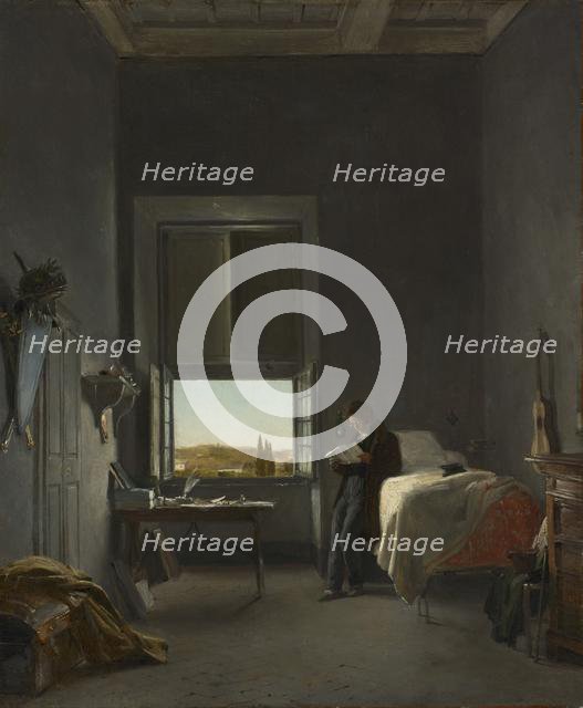 The Artist in His Room at the Villa Medici, Rome, 1817. Creator: Léon Cogniet (French, 1794-1880).