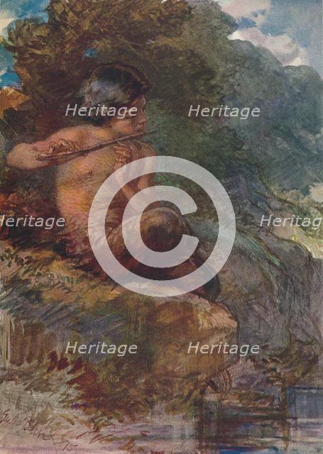 'The Infant Pan', 1875, (1906). Creator: Guido Bach.