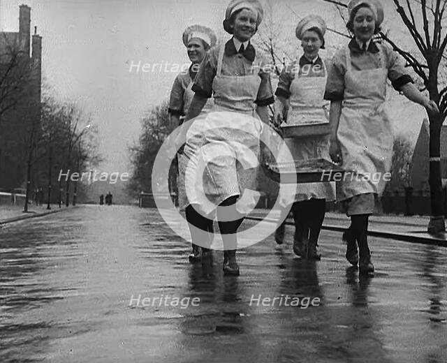 Cooks Carrying Food, 1942. Creator: British Pathe Ltd.