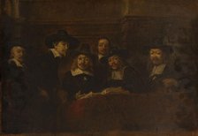 Les syndics des drapiers, copie d'après Rembrandt, c.1853. Creator: Felix Francois Georges Philibert Ziem.